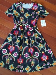 LuLaRoe « Amelia » Dress ~ Black Multicolor Floral Print ~ Size XS ~ NEW with Tag!