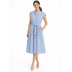 41 Hawthorn Petite Blue White Striped Tie Waist Size M NWT