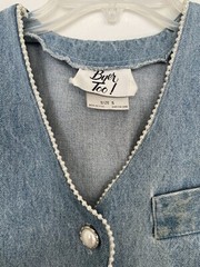 Vtg 1990 Women’s Denim Dress With Accented Pearls By Buyer Too! Size 5