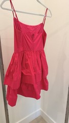 Sugarlips Pink Solid Sleeveless Square Neck Tiered Ruffle Mini Dress Zip S