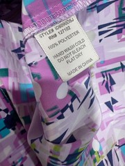 Pink Owl Apparel Dress Women Medium Purple Geometric Sleeveless Ruffled Full Zip
