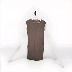 Prana Norma Dress Athletic Shift Travel Stretch Mushroom Brown Drawstring Small