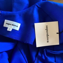 Superdown Revolve Mini Dress Size Large Shayla Cobalt Blue Ruffle NWT