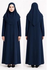 One Size : Dark Blue Prayer Wear Muslim Clothing