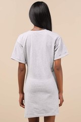 Lulus Effortless Approach Ruched Mini Dress Heather Grey NWT Size S