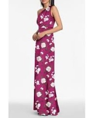 NEW, Sachin & Babi Delphine Printed One-Shoulder Gown in Pink Sz 6 #LD390
