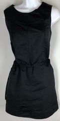 St John Dress Size S Black Satin Cinch Drawstring Side Ties Sleeveless Casual