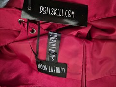 Dolls Kill Current Mood Satin Mini Dress Red Tie Strap Corset Babydoll Size S