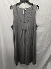 Pure JILL Grey Sleeveless Scoop Neck Pima Cotton Blend Knit Dress Sz XL