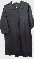 Sharagano 97% cotton, 3% spandex solid black 3/4 sleeve shirt dress Size 10
