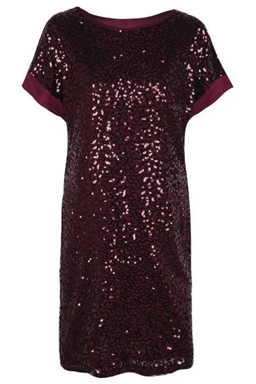 PrettyGuide Womens Sequined Cocktail Dress Burgundy Sz Medium New NWT