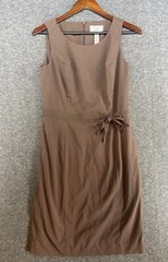 Covington Stretch Women’s Brown Business Casual Pencil Dress Lined Back Zip Sz 6