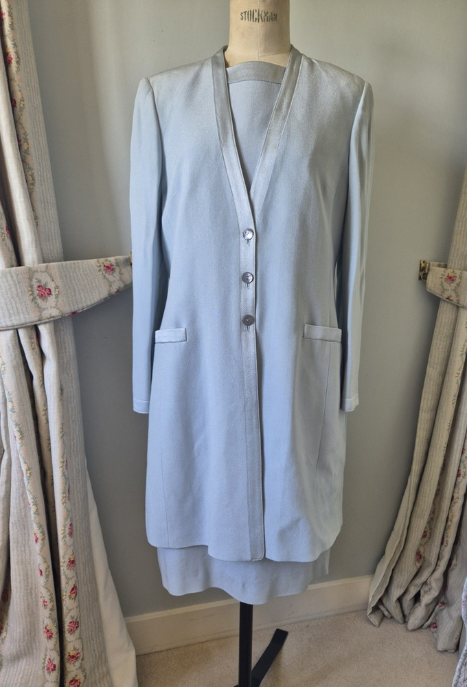 Caroline Charles Coat and Dress – Pale Blue – 14 – Mother of Bride/Groom