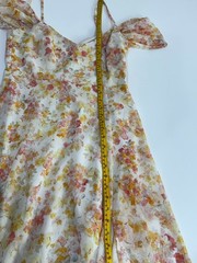 Birdy Grey Devin Floral A-Line Maxi Convertible Sleeves Pockets Sz S Multicolor