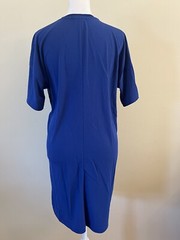 Rag & Bone Mitchell Blue Hook Loop Ruched Side Dress Stretch Minimalist Career S