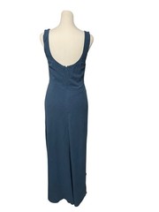 Petal and Pup Apollo Blue Cut Outs Linen Blend Midi Dress Size 4