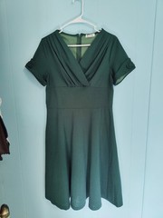 GYK Forest Green 1940s-1950s Era Vintage Inspired Dress