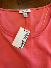 Nine West Women&rsquo;s Scoopneck Cap-Sleeve Sheath Dress Coral XXL NWT$50