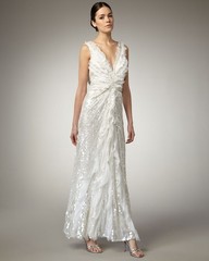 Alberto Makali V Neck Sleeveless Sequin Gown -Size 10 (LK#1190 A)