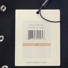 Calvin Klein Dress 12 Black Sleeveless Sheath O-Ring Grommet Career NWT CD3X1B35