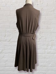 Scanlan & Theodore Womens Cotton Sleeveless Brown Lined Dress Size 12
