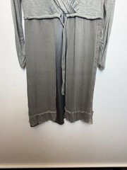LA FEE MARABOUTEE Size UK 12 Grey Silk Mix Dress Boho Lagenlook V Neck Layered