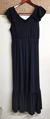 IMAN Women&rsquo;s Elegant Pullover Black Maxi Dress Ruffled Cuff Sleeves Size Small!