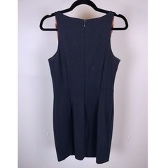 Michael Kors Ponte Knit Buckle Strap Sheath Dress Navy Blue Leather Detail