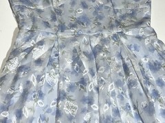 Dazy Floral Flower Print Sheer Lined Sleeveless Bow Midi Sundress Party Dress L