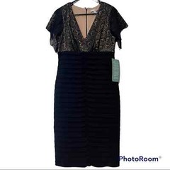 Simply Liliana 10 women black empire waist lace v neck dress mother of the bride