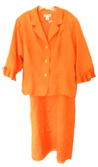 Jessica London 2 pc Maxi Dress Set w Ruffle Cuffs-26W, orange
