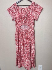 Universal Thread NWT Red Floral Cutout Maxi Dress Women&rsquo;s Large
