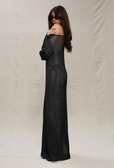 MUSERA&rsquo;s Lovely Black Off Shoulder Open Lightweight & Soft Knit Maxi Dress L