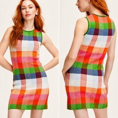 Kate Spade New York x Target NWT Colorblock Plaid Sweater Tank Dress SZ Small