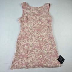 Lulus Lace Mini Dress Womens Medium Pink NWT Floral Crochet Sleeveless (D6)