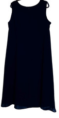 ARC 2-Piece Elegant Sheath + Sheer Rhinestone Accent Top 1X Black Polyester