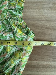 Aqua Clipdot Ruffle Lemon Print Dress Size XL NWT