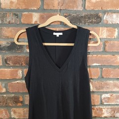 Z Supply The Reverie Sleeveless V-neck Midi Dress in Black Minimalist Women&rsquo;s S