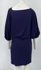 Lanvin ALTERED Midnight Blue Drawstring Waist A-Line Dress sz L