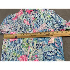 Lilly Pulitzer Dress Womens XXS Elsa Shirtdress Coastal Preppy Coastal Roll Tab