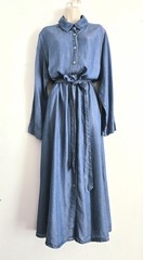 Valentina Naldi Made In Italy Size 1X UK Blue Denim Collared Shirt Dress Belt