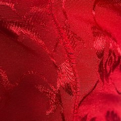 Vintage Dressbarn Red Floral Jacquard Cheongsam maxi dress bold eastern chic 6/8
