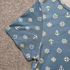 Lularoe Dress Womens Size XL Blue Carly Sheath Anchor Nautical Casual Comfort