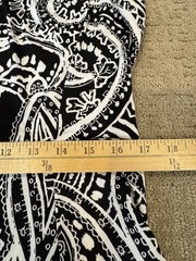 AB Studio Women&rsquo;s Large Black White Casual Dress Sleeveless Knee Length