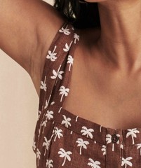 New! Faherty Kendall Linen Palm Tree Maxi Dress Size XS