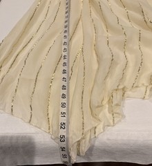 En Crème Sabrina Lurex Kimono Maxi Dress Cream Gold Stripes Asymmetrical Hem L