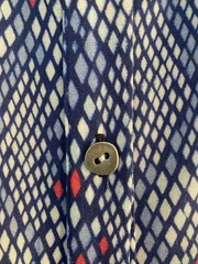 Anthropologie – Blink London Blue Stripe Print Mini Ruffle Shirt Dress | XL