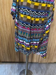 HENRIK VIBSKOV MULTICOLORED JERSEY COTTON GEOMETRIC PRINT OVERSIZED DRESS-S