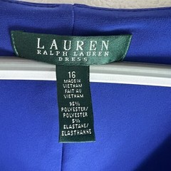 NWT Lauren Ralph Lauren Essential Elbow Sleeve Jersey Dress SZ~16 In Royal Plum