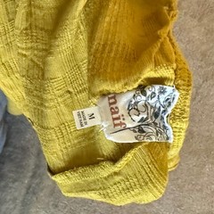 Naif Mustard Yellow Textured Rayon Shift Dress 3/4 Medium